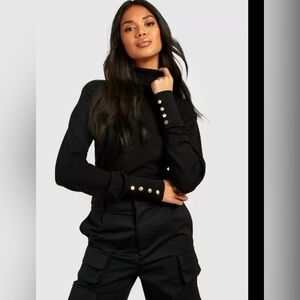 Guess Turtle Neck Button Detail Sleeve